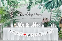 Wedding Table Strap Just Married Banner Wedding Anniversary Wedding Decorations