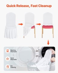 VEVOR 30PCS White Stretch Spandex Folding Chair Covers for Wedding Party Dining