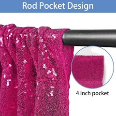 4PCS Fuchsia Sequin Backdrop Curtain, 2FT x 8FT – Perfect for Weddings & Parties