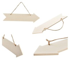Rustic Arrow Wooden Sign Arrow Hanging Wood Wall Art Unfinished Ornaments for…