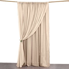 NUDE 10 ft x 10 ft Polyester Sheer Chiffon Dual Layer CURTAIN Rod Pockets Party
