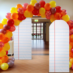 6.7Ft Back to School Decoration Notebook Paper Arch Backdrop Cover Fitted round
