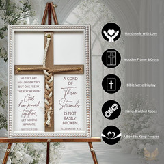 A Cord of Three Strands Wedding Ceremony Sign 16×22 in – Unity Rope Cross Braid