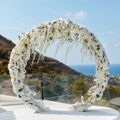Round Metal Wedding Arch Multiple Application For Birthday Party Celebration Dec