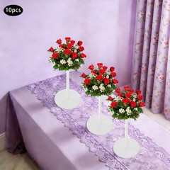 10*White Wedding Flower Stands Iron 40cm Wedding Table Centerpieces Flower Stand