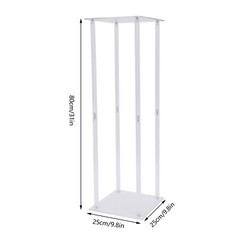 Acrylic Column Flower Stand Crystal Chains Geometric Wedding Centerpieces 10×10″