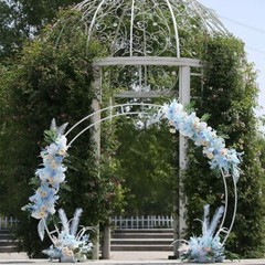 Moongate Round Wedding Arch Metal Backdrop Stand Flower Garland Frame Venue Deco