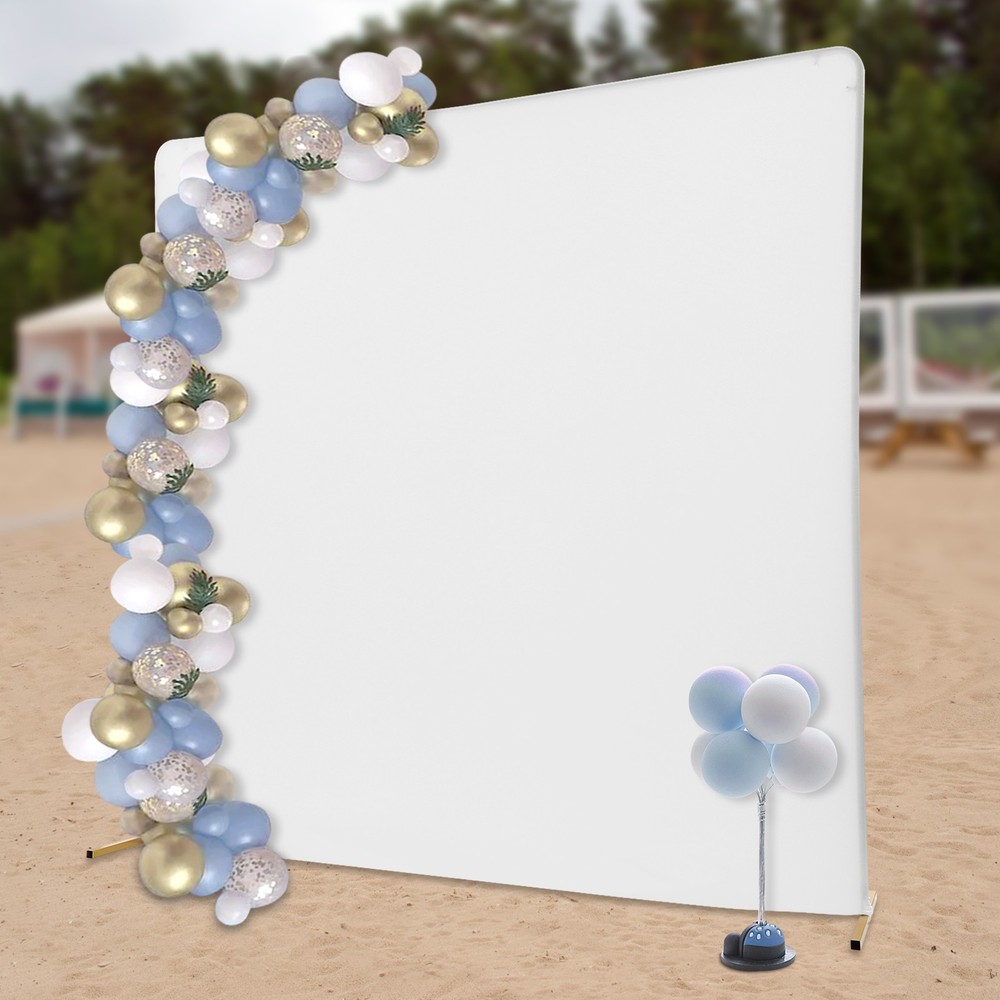 Wedding Backdrop Stand Metal Background Decoration Set + White Cloth Cover