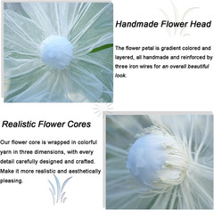 Giant White Silk Flowers for Wedding Reception, Party Decor & Photo Props