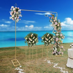 Modern Gold Metal Wedding Backdrop Stand Balloon Stand with Flower Stands
