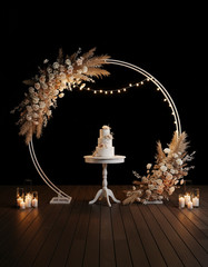 Elegant White Metal Garden Arch 6.5ft Curved Wedding Backdrop Frame