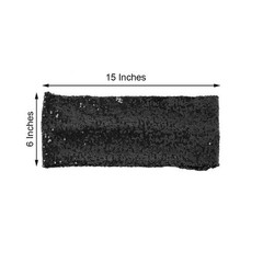 10 Black Spandex Sequined CHAIR SASHES Ties Wraps Wedding Party Decorations