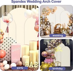 Metal Arch Backdrop Stand and Cover Set 7.2FT/6FT/6FT Wedding Arch Frame Party
