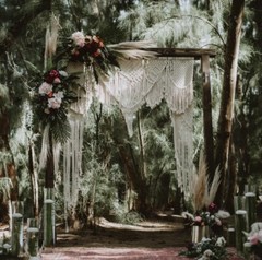 Bohemian Macrame Wedding Backdrop, Ceremony Backdrop, Wedding Arch