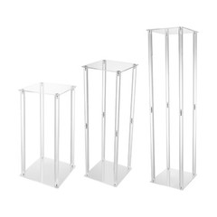 3PCS Wedding Acrylic Flower Stand Vase Column Stand Wedding Flower Stand Decor