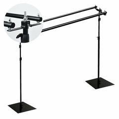 10 feet Black DUAL CROSS BAR Photo BACKDROP STAND Wedding Party Events Supplies