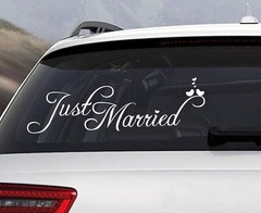 Just Married Car Decals Just Married Vinyl Window Sticker Church Wedding Anni…