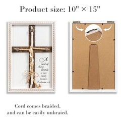 Three Strands Cord Wedding Unity Sign 10″ × 15″, Unity Cross Braid for Wedding