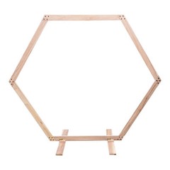 7.1 FT Hexagon Wood Wedding Arch Frame Decor Wood Hexagon Arch Backdrop Stand