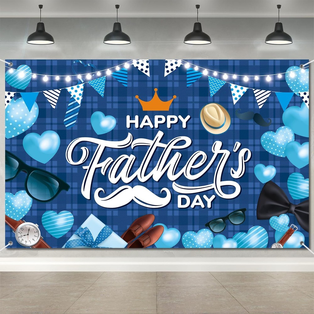 Happy Fathers Day Banner Decorations 70.9×45.3in Extra Large Size Father’s Da…