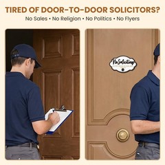 Woodamore Funny No Soliciting Sign For House Door – 2 Pack Small No Solicitin…