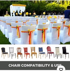 Stretch Spandex Wedding Party Arched Front Chair Covers White (50pcs)