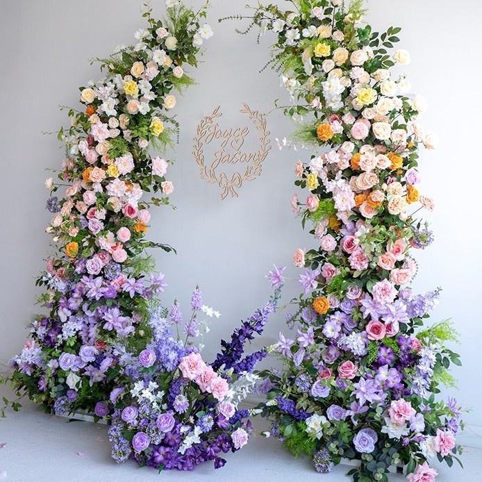 Multicolor Floral Arch Flower Wall 210cm x 80cm Customizable Wedding Decoration