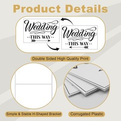 Wedding Direction Arrow Signs 3 Packs Wedding This Way Sign Double Sided Printed