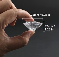 2 Pounds of 25 Carat Clear Acrylic Diamonds – Big for Table (2 Bags for 4 Lbs)