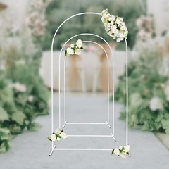Wedding Arch Backdrop Stand 5.9 ft/6.6 ft/7.2 ft Set of 3 Metal Backdrop Arch
