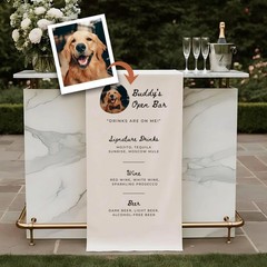 Custom Pet Dog Wedding Bar Menu Banner Signature Drinks Sign