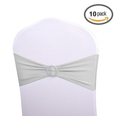 DH Wedding Banquet Party Chair Sash Bands & Buckle Slider in Colors 10PCS
