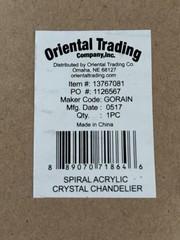 SPIRAL ACRYLIC CRYSTAL CHANDELIER 46” Beaded Preowned Wedding Decor Girl Room