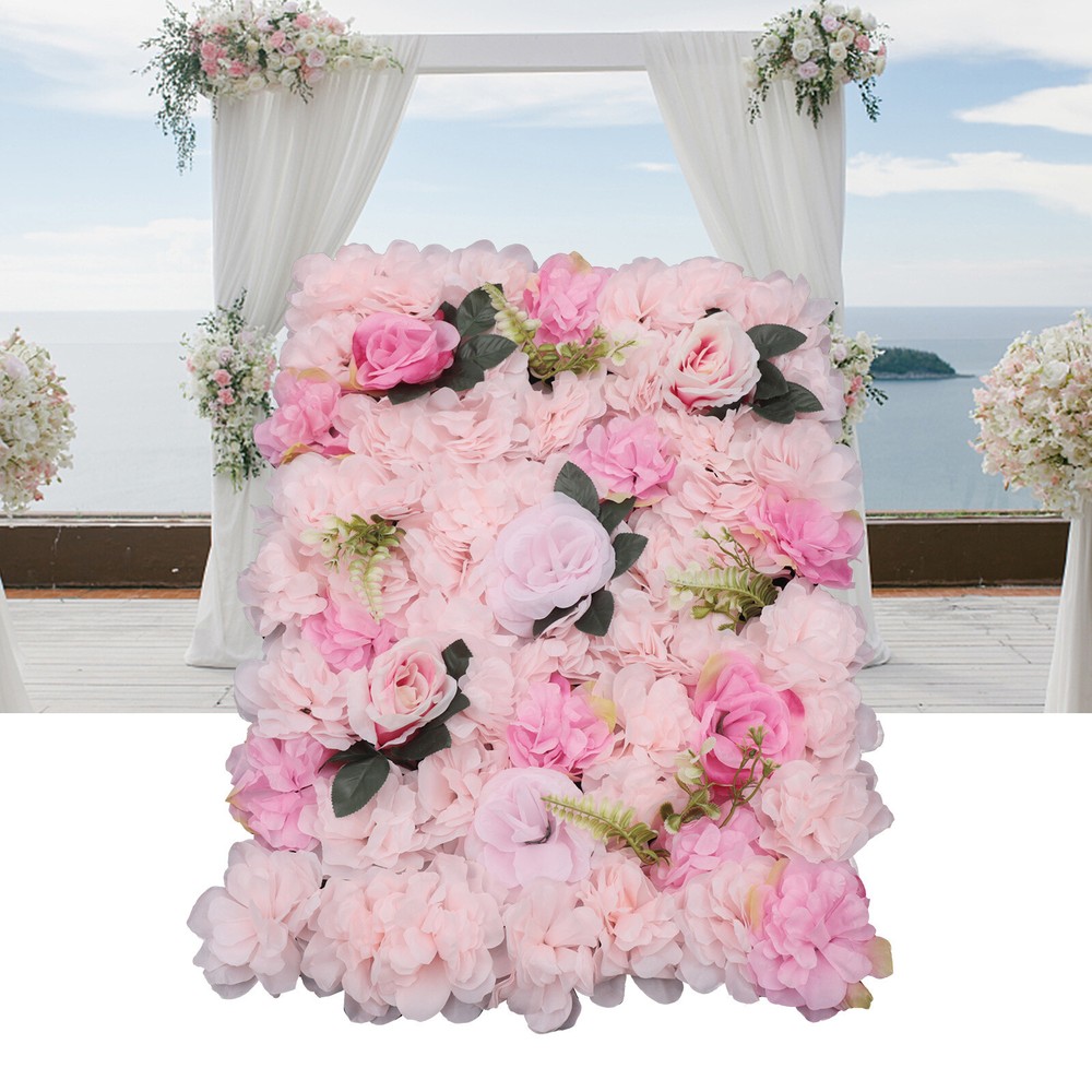 12pcs Artificial Flower Wall Panels Wedding Backdrop 60x40CM (each) Pink