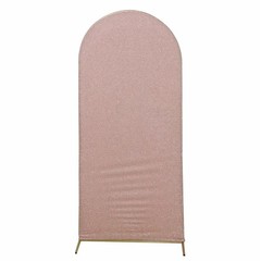 6 ft ROSE GOLD Metallic Fitted Spandex Round Top Arch STAND COVER Party Events