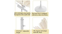 2 PCS CNCEST 23.6″ Wedding Butterfly LED Floor Lamp Set Adjustable Stand Lights