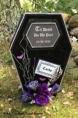 Halloween Wedding card box,coffin,black,gothic,fabric,custom,personalized,purple