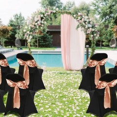 VEVOR 100PCS Black Stretch Spandex Folding Chair Covers for Wedding Party Dining