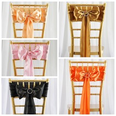 25 New SATIN Chair Sash BOWS Ties Wedding Bridal Party Supplies Decorations SALE