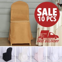 10 pcs Polyester Banquet CHAIR COVERS Wedding Party Slipcover Event Decorations
