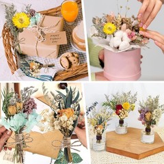 10 Pcs Dried Flowers for Crafts, Mini Dried Flowers Bouquet Bulk for Vase