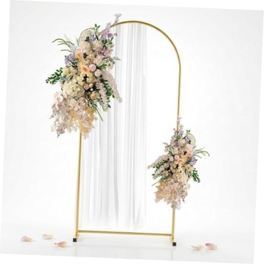 6FT Gold Metal Arch Backdrop Stand, Square Balloon Arch Stand 6ft(H)*2.6ft(W)