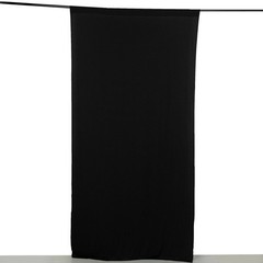 5 ft x 10 ft BLACK 4-Way Stretch Spandex Divider Backdrop Curtain Party Wedding