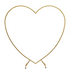 210cm Heart Shaped Gold Metal Balloon Arch Stand Frame Display Kit For Wedding