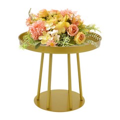 10Pcs Circular Flower Stands 25cm Tall Gold Flower Stand for Wedding Decor
