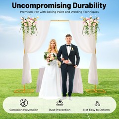 Metal Wedding Arch Frame Gold Iron Garden Party Stand Backdrop Flower Display