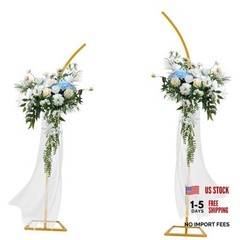 YIJXPOIN Flower Arch Stand Kit for Wedding, 8FT & 6.2FT Metal Half Gold