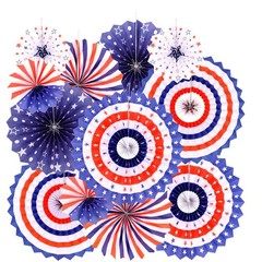 Independence Day Party Hanging Paper Fans Decorations -National Day Patriotic…