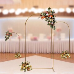 3 Pcs Arch Backdrop Stand Wedding Backdrop Gold Stand For Wedding Ceremony Metal