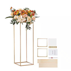 10 PCS 31.5 In. High Wedding Flower Stand, with Acrylic Laminate, Metal Vase Col